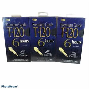 Tozai Premium Grade T-120 Three VHS Tapes New